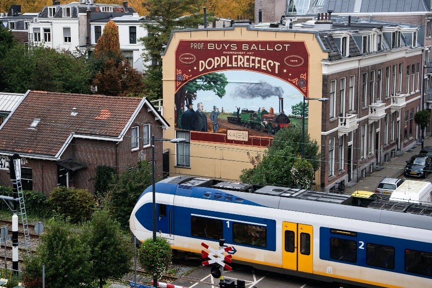 Dopper effect mural in Utrecht The Netherlands